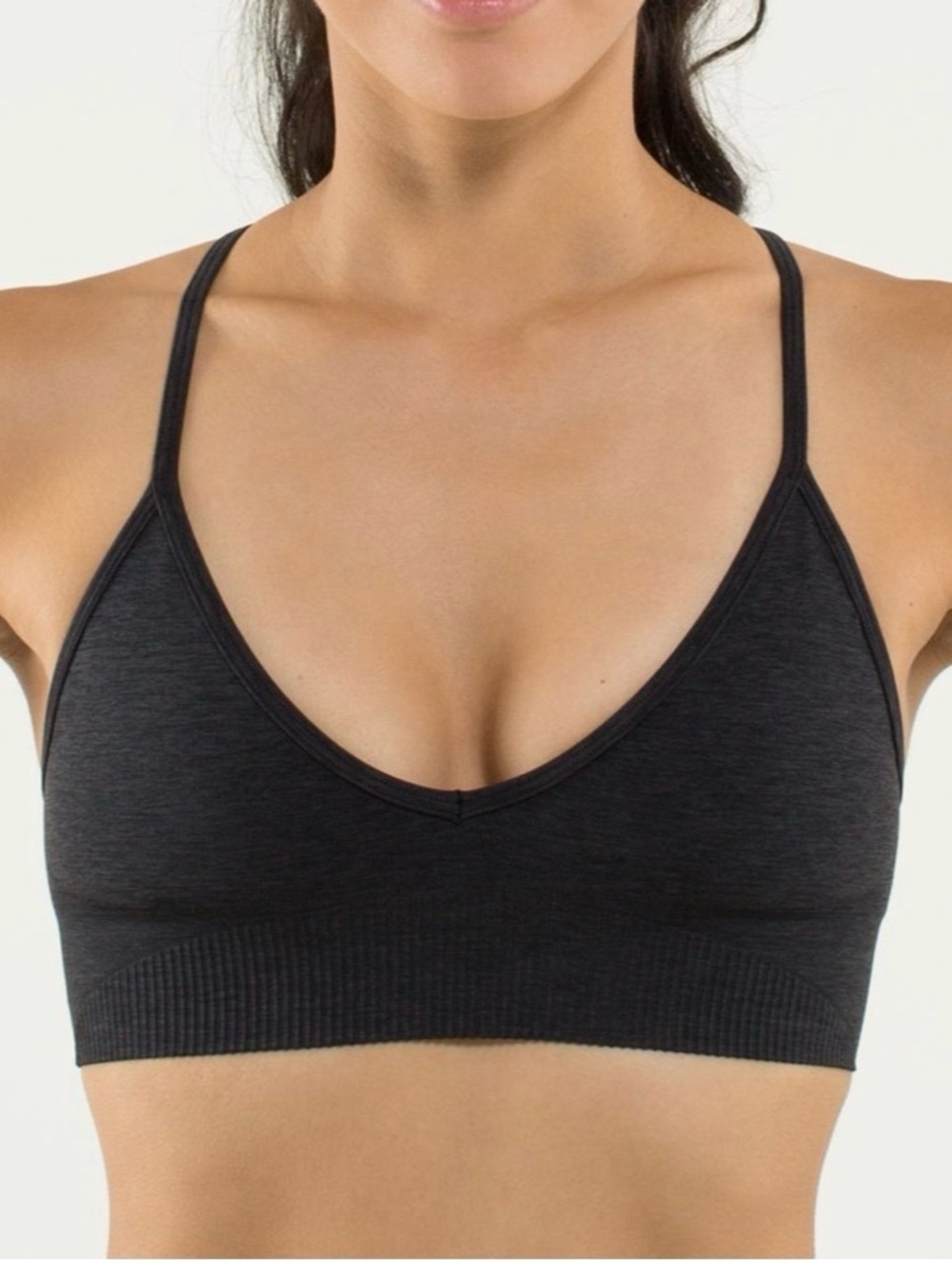 Lululemon Ebb to Street Bra Size 8 Heathered Black
